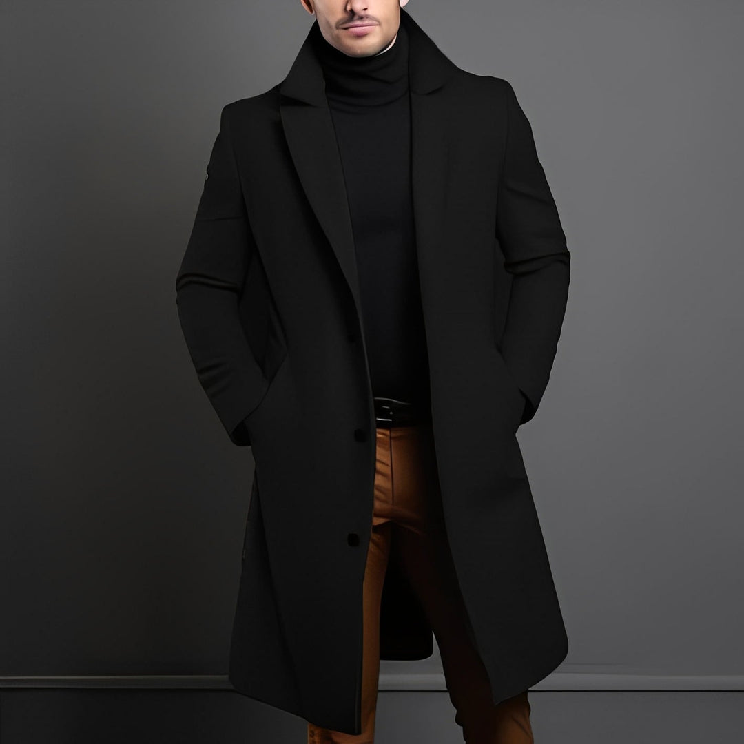 Zackary - Casual, cappotto di lana di media lunghezza per uomo