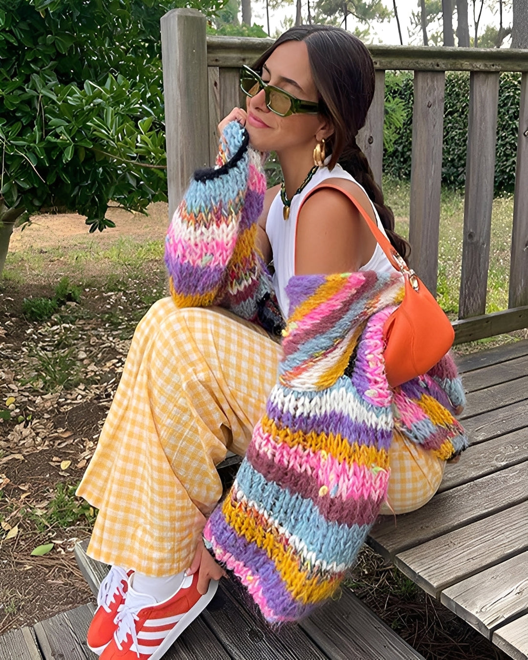 Marlee - Maglione a maglia colorato con righe per donne