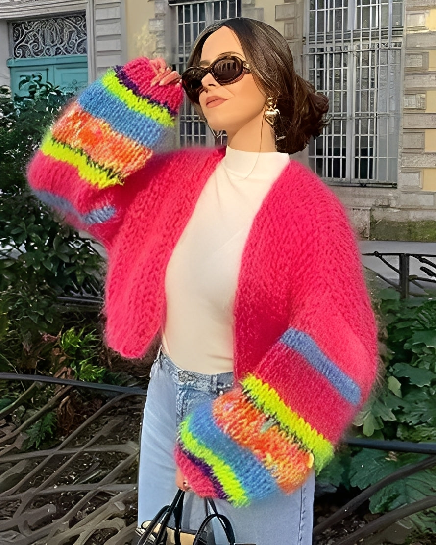 Marlee - Maglione a maglia colorato con righe per donne