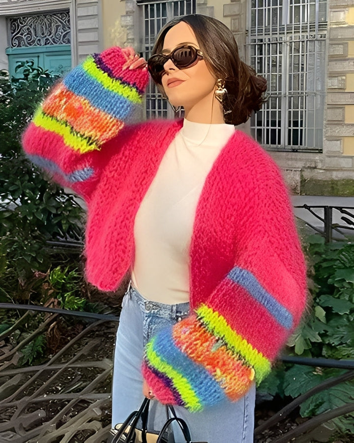 Marlee - Maglione a maglia colorato con righe per donne