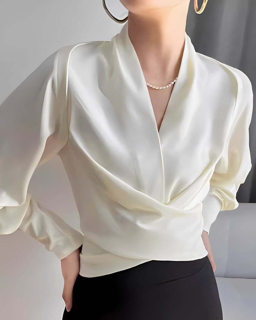 Annora - Elegante camicia di satin a maniche lunghe per donne