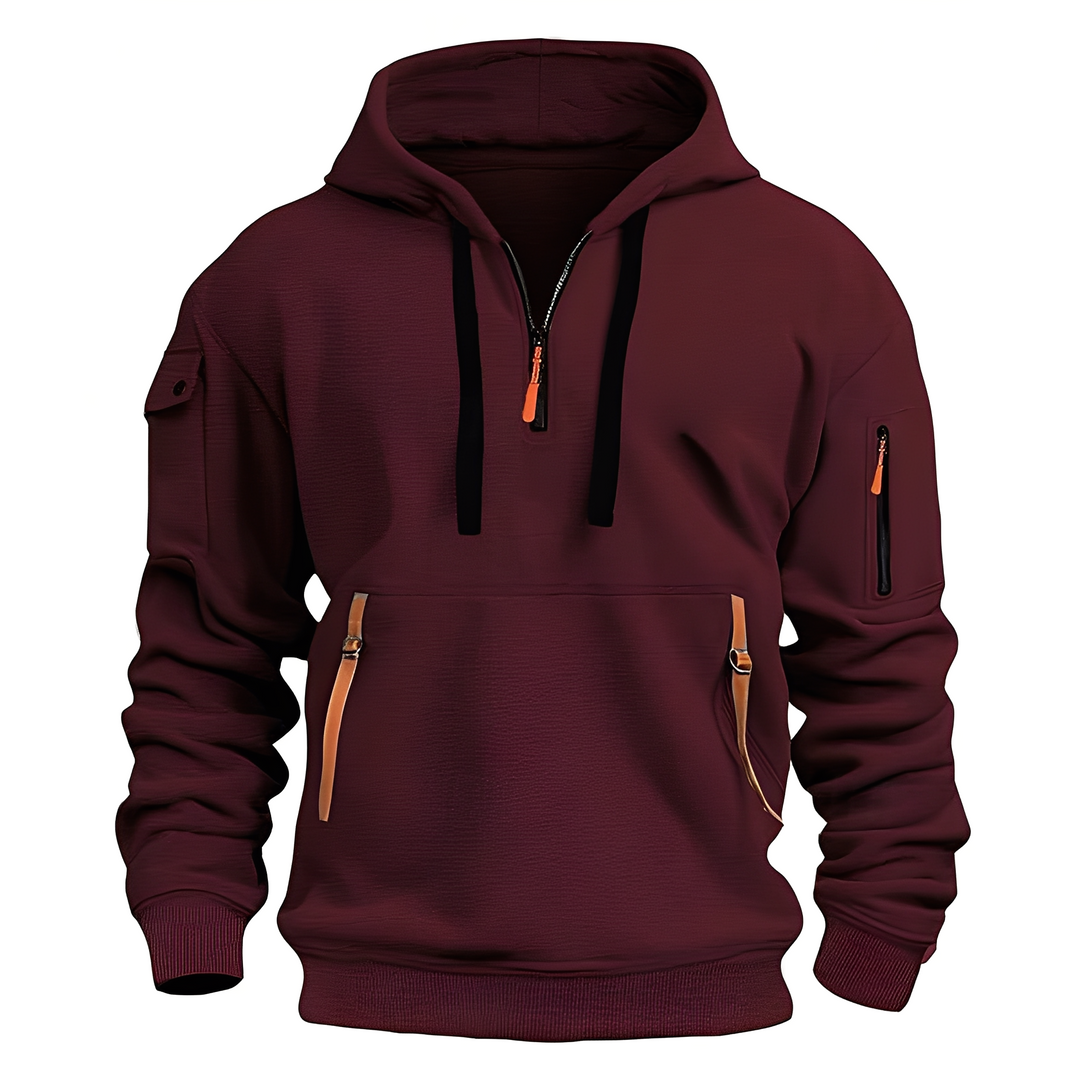 Cornell - Casuale, comodo hoodie con zip per uomo