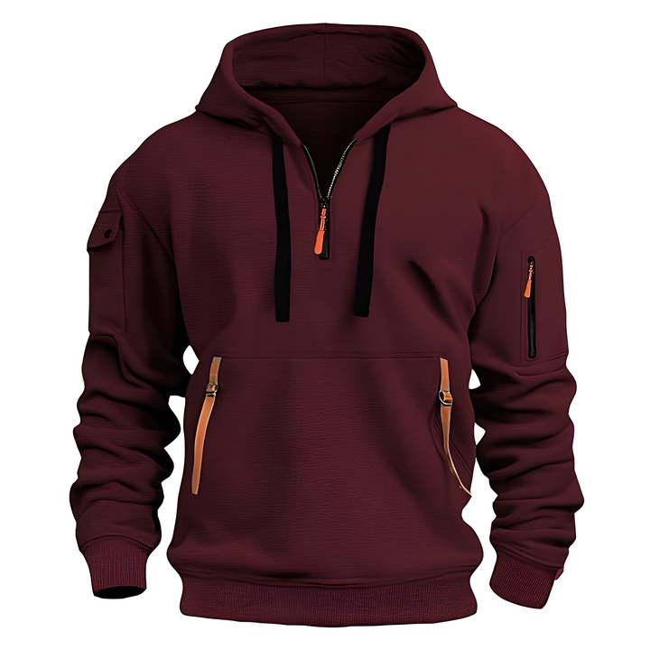 Cornell - Casuale, comodo hoodie con zip per uomo