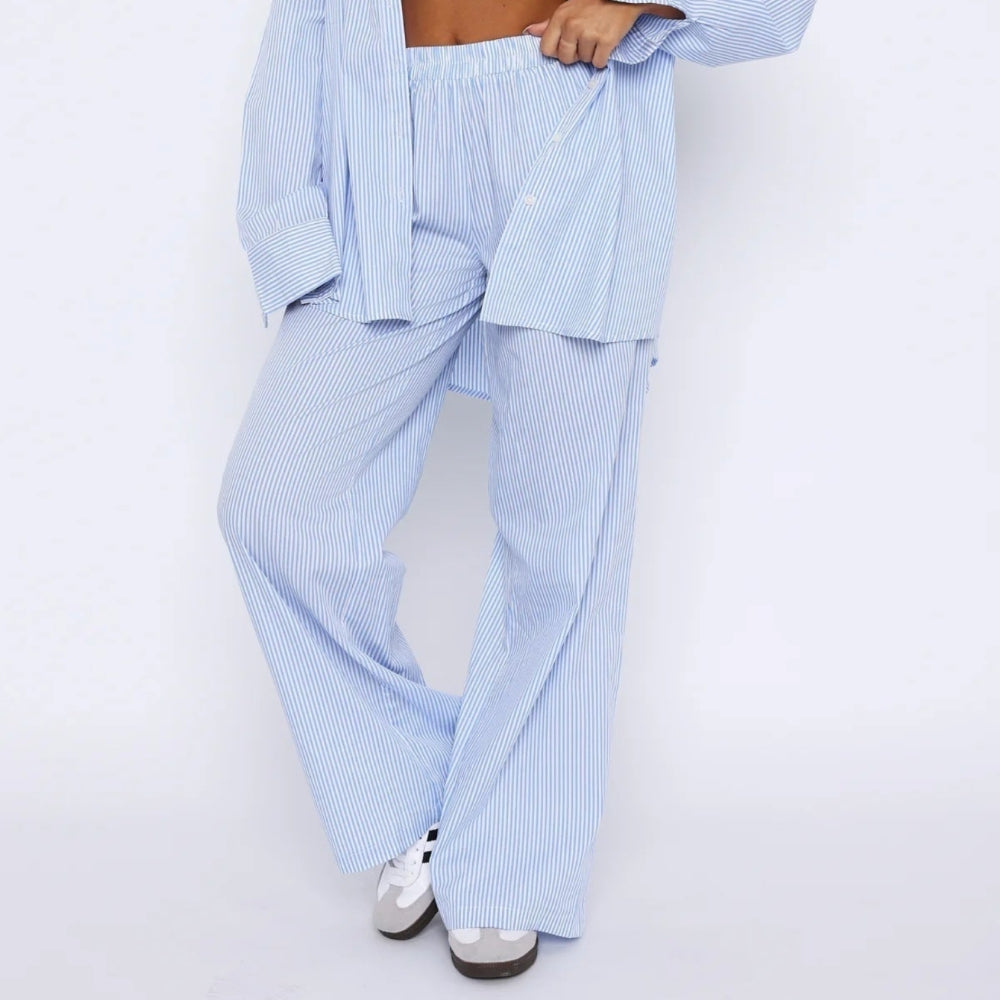 Elis – Pantaloni Donna Gamba Larga a Vita Alta