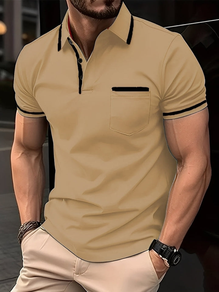 Garrick - Polo casual con tasca per uomini