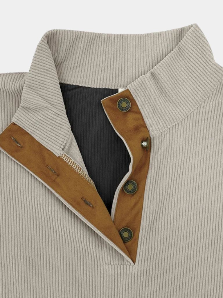 SILVORO | PULLOVER IN CORDUROY A COLLO ALTO PER UOMO