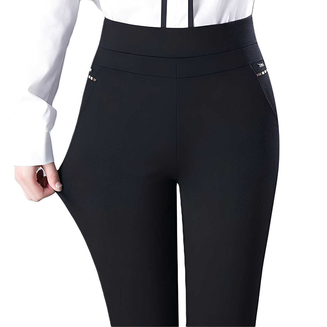 Wenda - Pantaloni a vita alta con elastico per donne