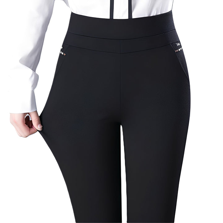 Wenda - Pantaloni a vita alta con elastico per donne