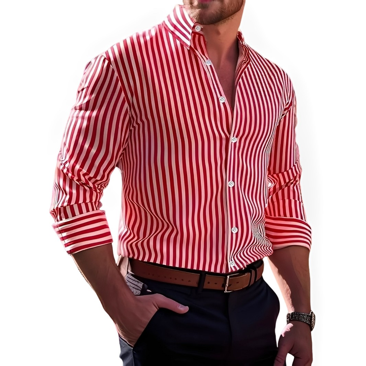 Brycen - Camicia a righe a maniche lunghe elegante per uomo
