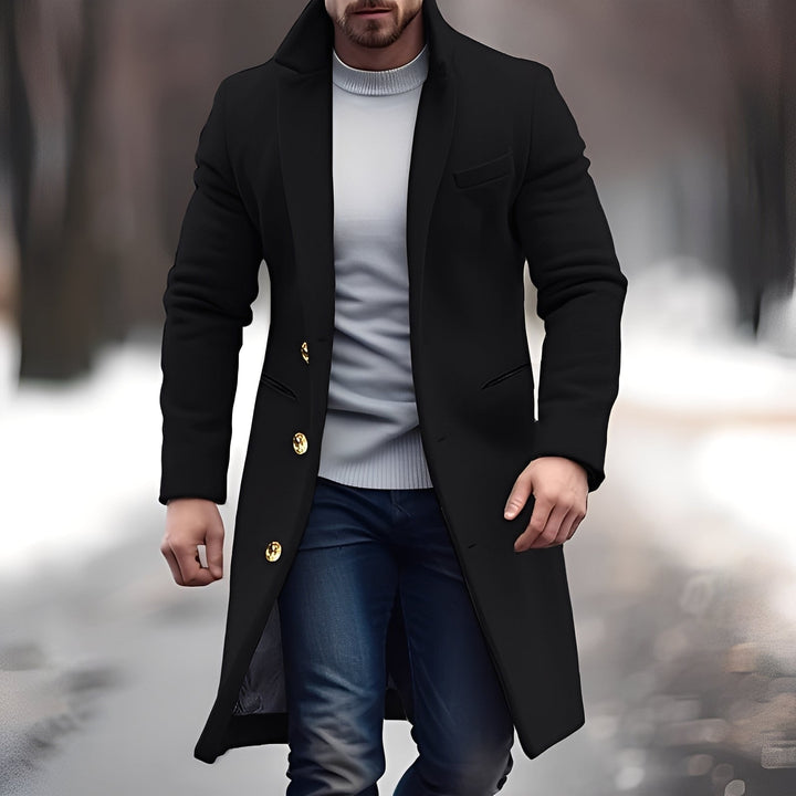Zackary - Casual, cappotto di lana di media lunghezza per uomo