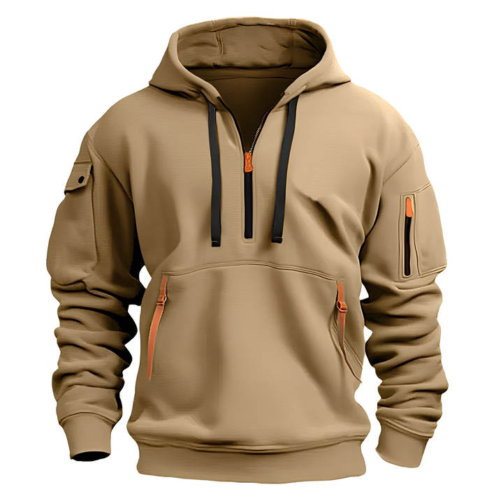 Cornell - Casuale, comodo hoodie con zip per uomo