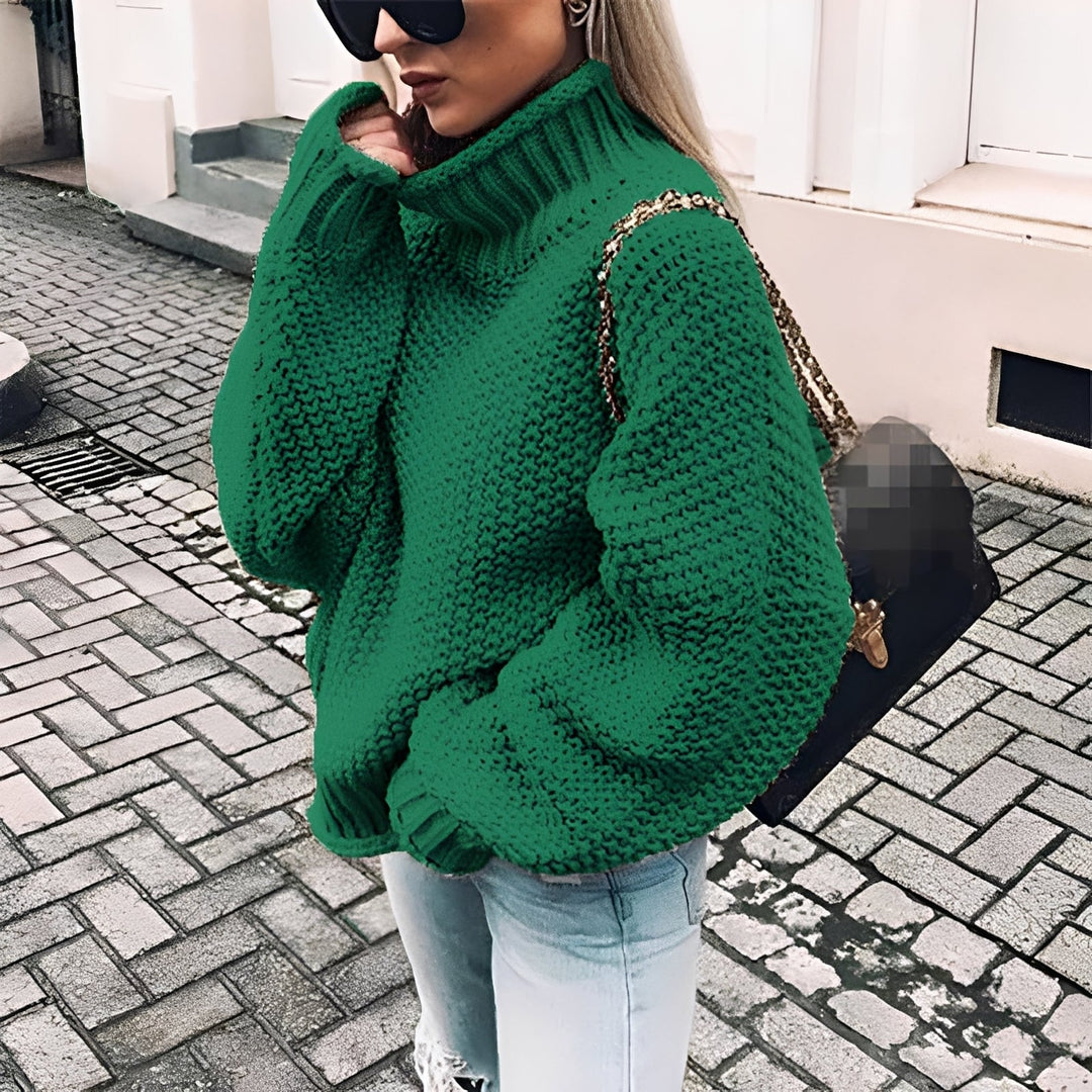 Paulina - Maglione a collo alto casual in maglia spessa per donne