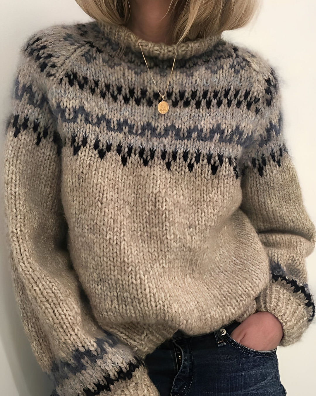 Karissa - Elegante maglione ampio con stampa per donne