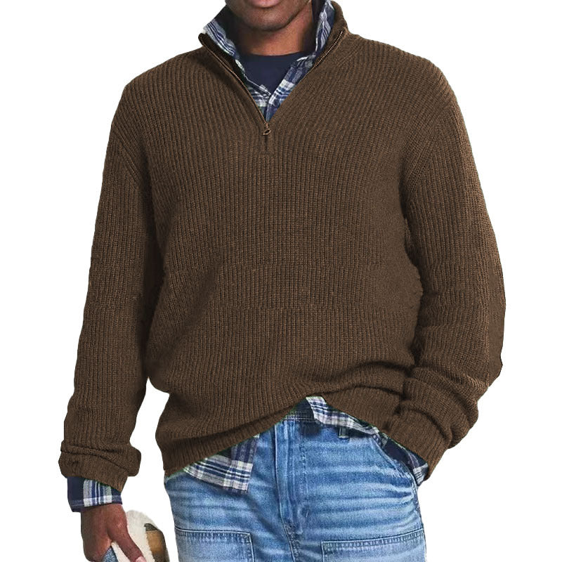Charlton - Maglione casual in cashmere con zip per uomo