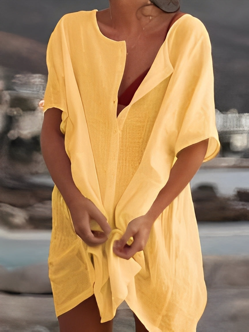 Viona - Abito casual in lino di cotone per donne