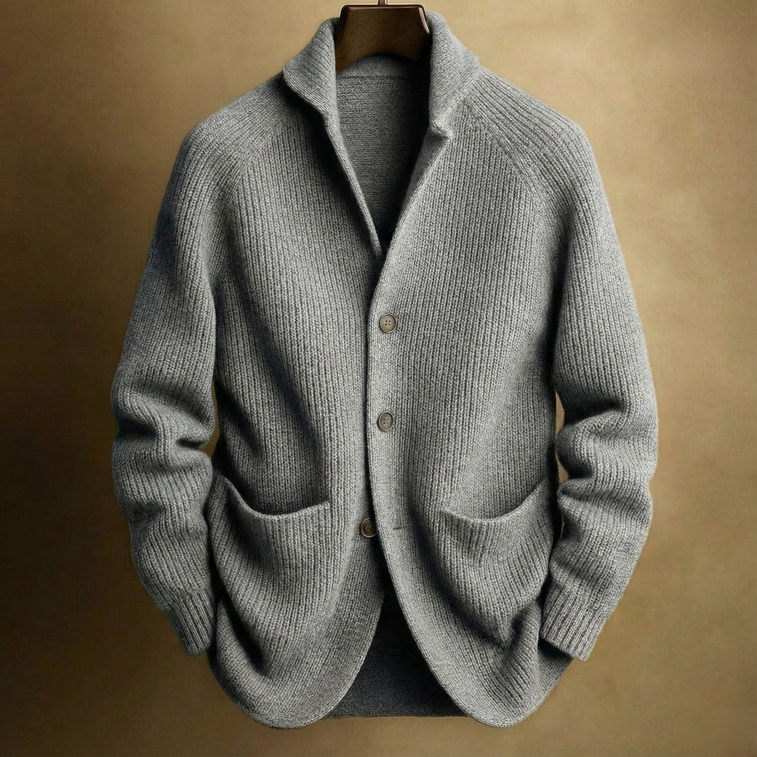 SILVORO | CARDIGAN IN LANA A COSTE PER UOMO