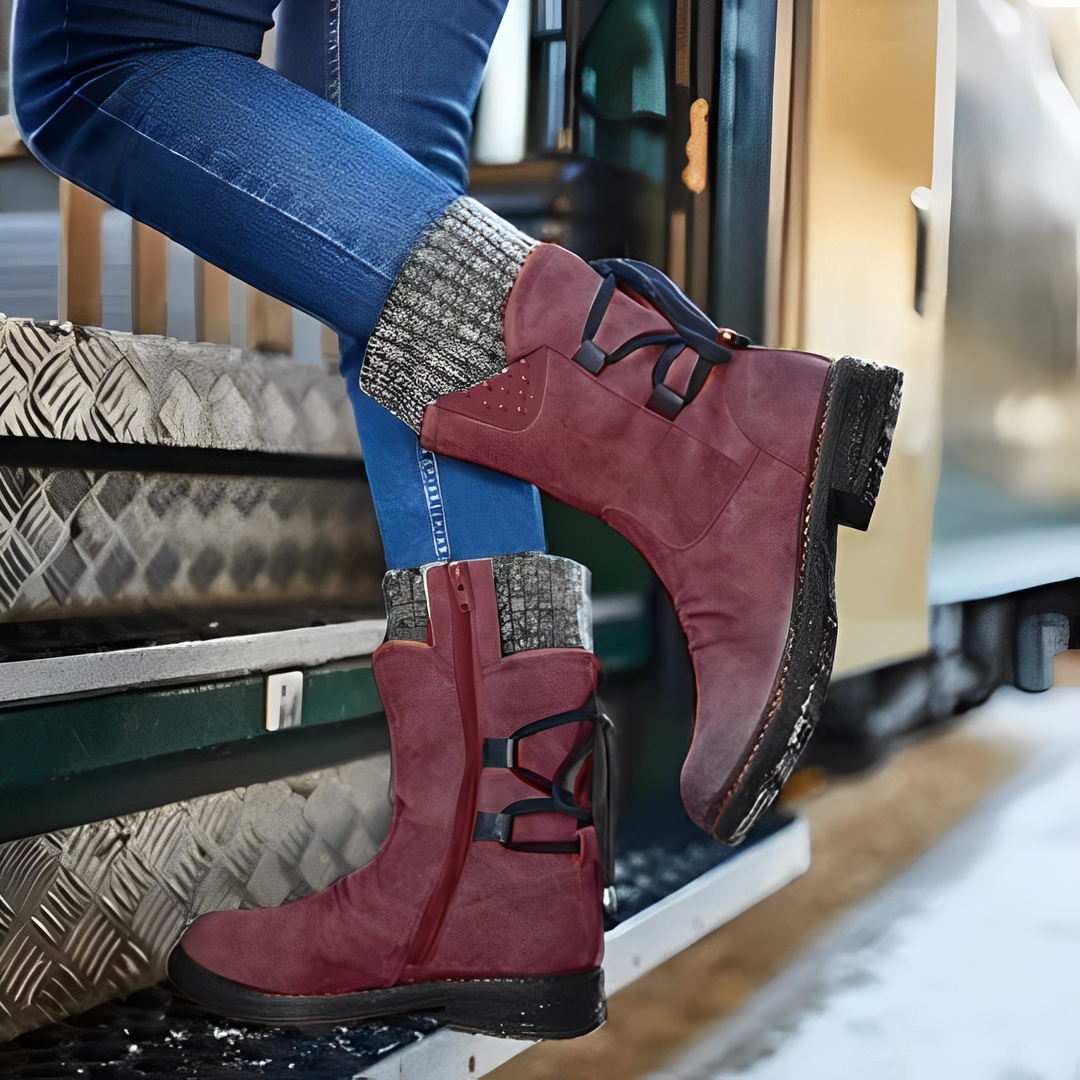 Sharalyn - Comodi stivali invernali per donne a metà polpaccio