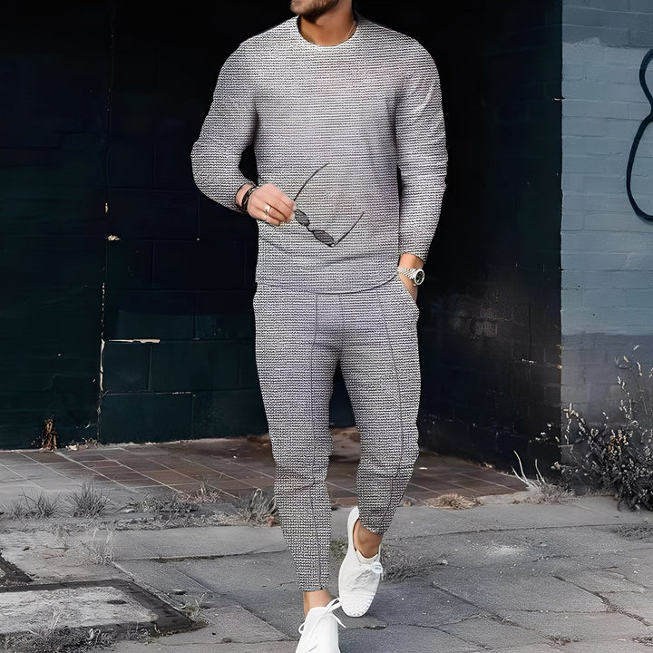 Dillan - Set Slim-Fit Casual per Uomo in Tessuto a Nido d'Ape