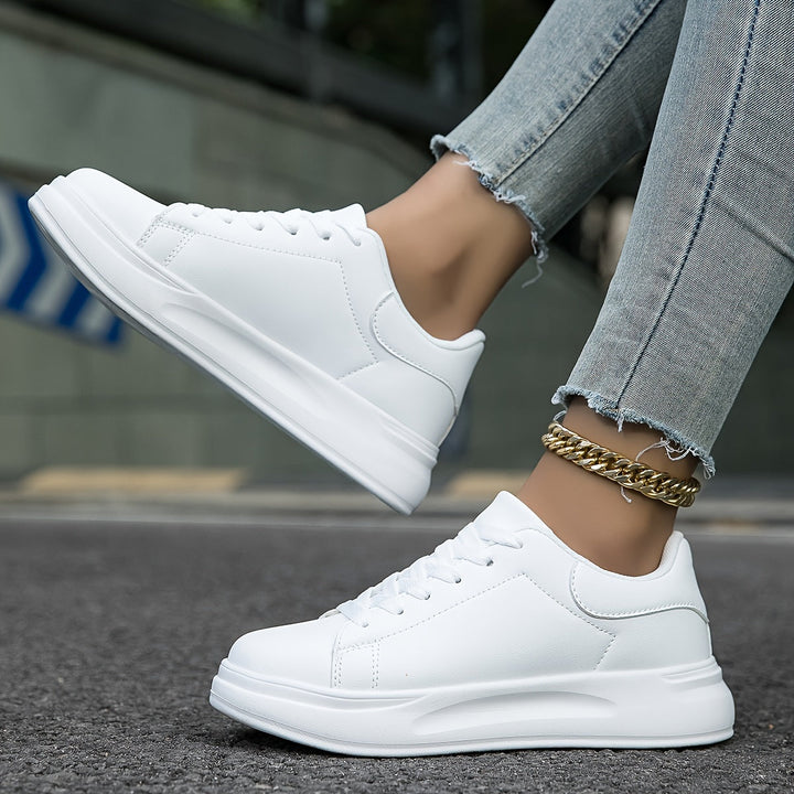 Techno - Bianche Sneaker in Pelle Donna Look Pulito
