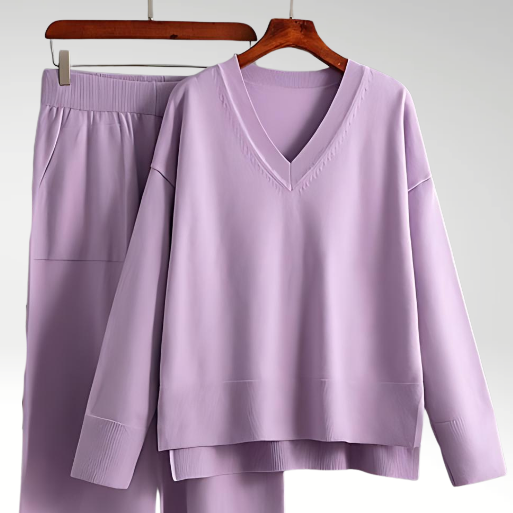 Lorel | Conjunto de lujo de dos piezas con cuello en V