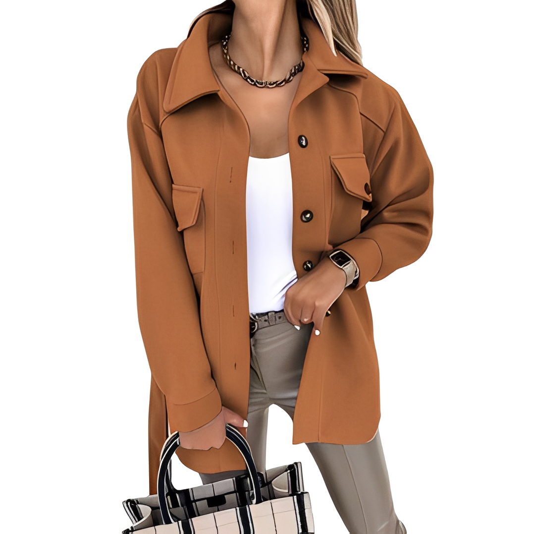 Bethanie - Giacca revers casual con bottoni per donne