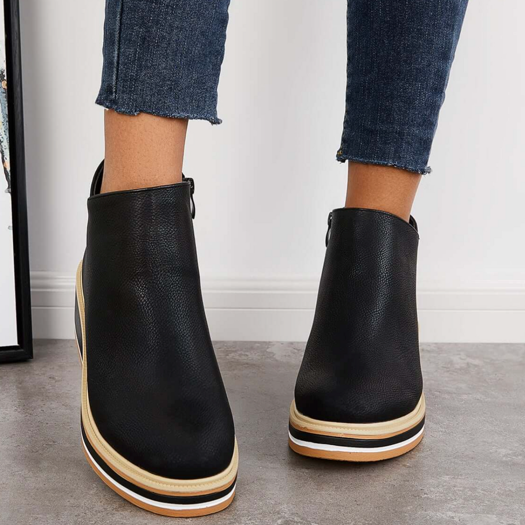 Rosanne - Eleganti stivali in pelle con cerniera per donne