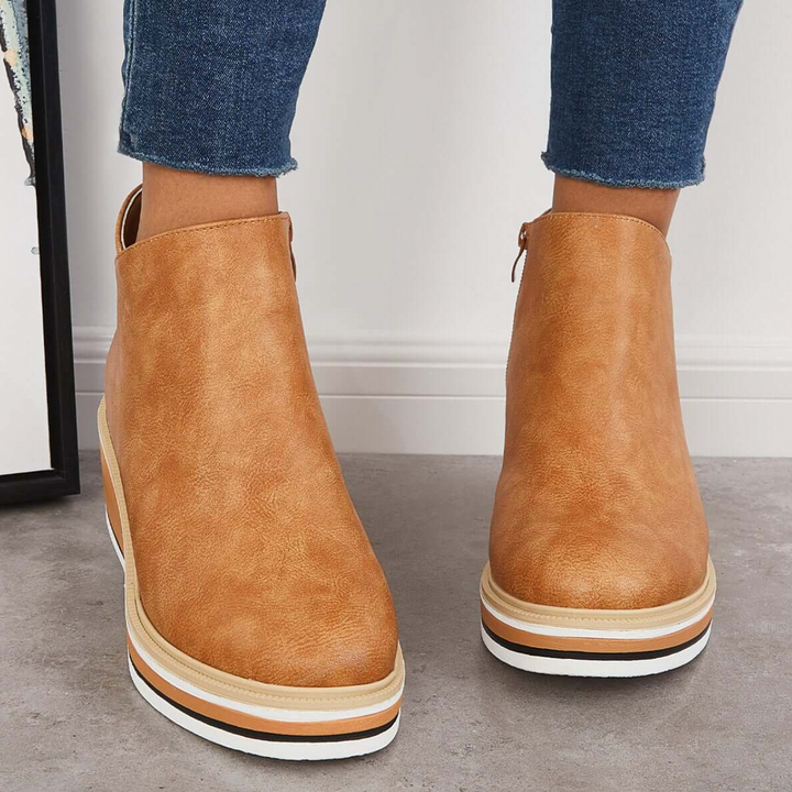 Rosanne - Eleganti stivali in pelle con cerniera per donne