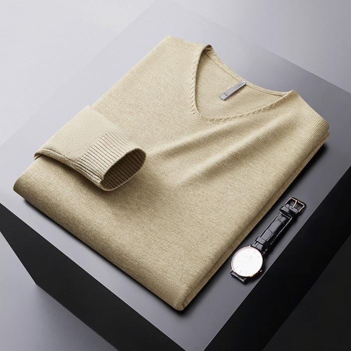 SILVORO | MAGLIONE A V IN FIBRE PREGIATE PER UOMO