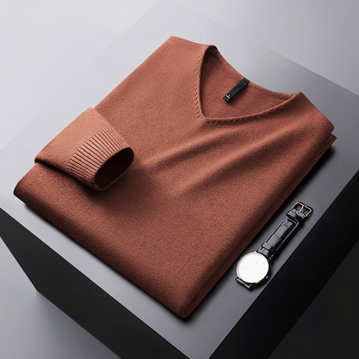 SILVORO | MAGLIONE A V IN FIBRE PREGIATE PER UOMO