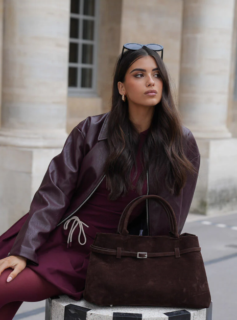 Amalia™ | Borsa in Pelle Scamosciata Elegante