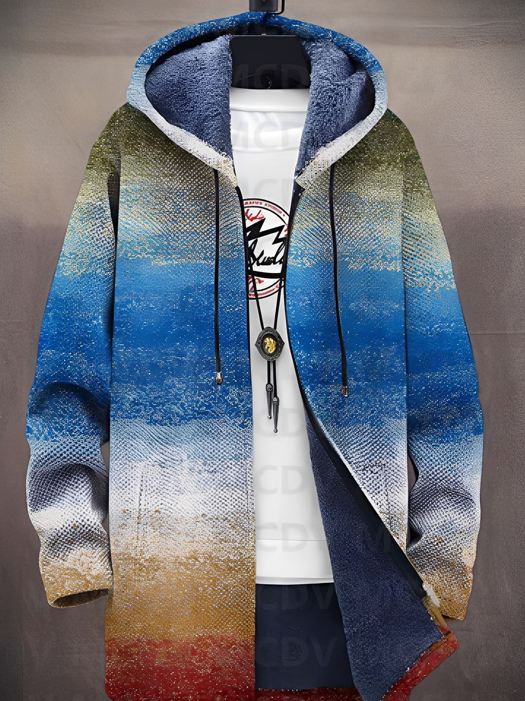 Trenton - Giacca stilosa stampata con cappuccio per uomo