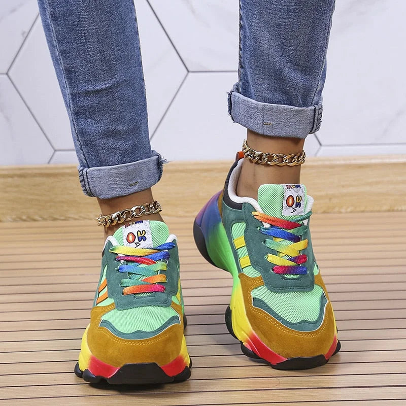 Jolie - Sneakers colorate con suola spessa per donne