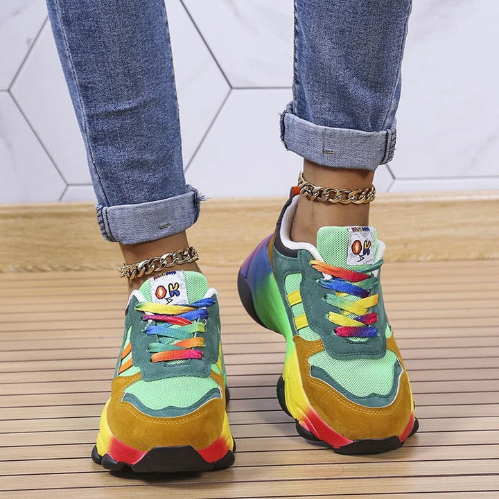 Jolie - Sneakers colorate con suola spessa per donne