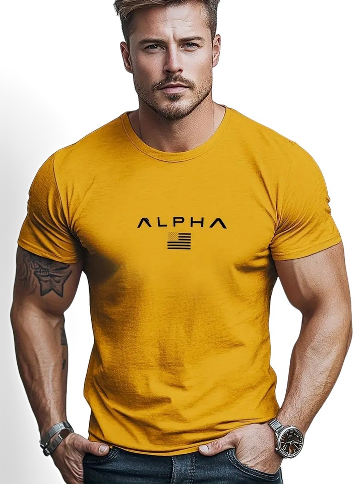 Neal - Maglietta semplice con scollo rotondo per uomo