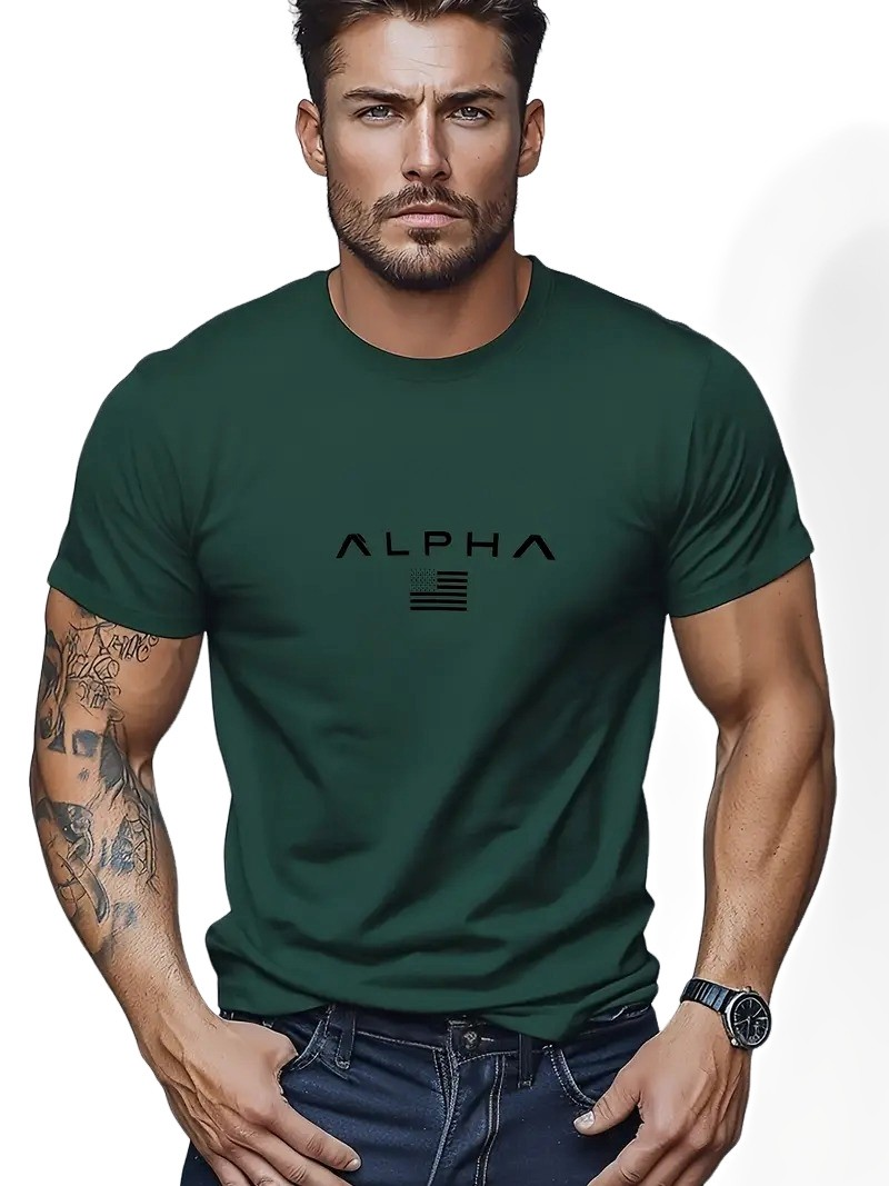 Neal - Maglietta semplice con scollo rotondo per uomo