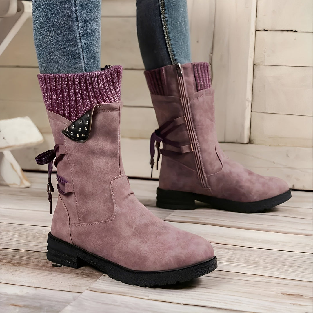 Sharalyn - Comodi stivali invernali per donne a metà polpaccio