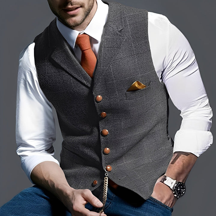 Arnold - Elegante, stretto gilet con motivo a quadri per uomo