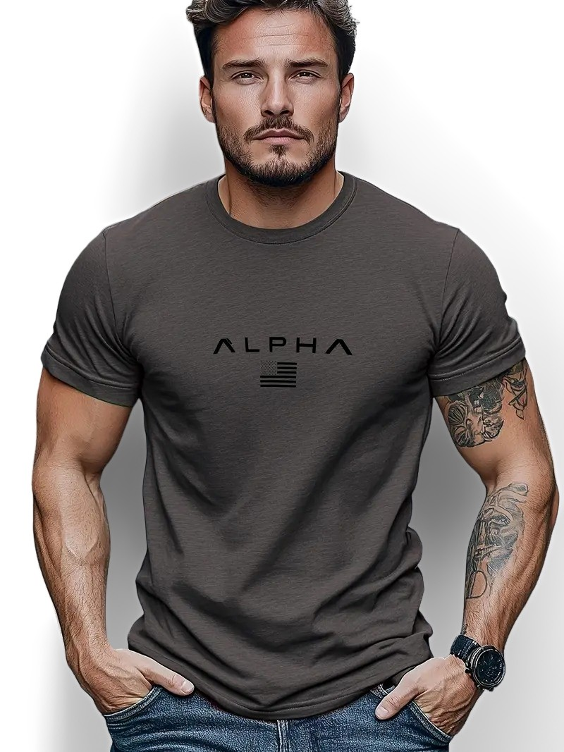 Neal - Maglietta semplice con scollo rotondo per uomo