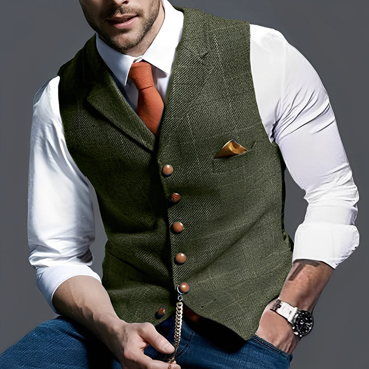 Arnold - Elegante, stretto gilet con motivo a quadri per uomo
