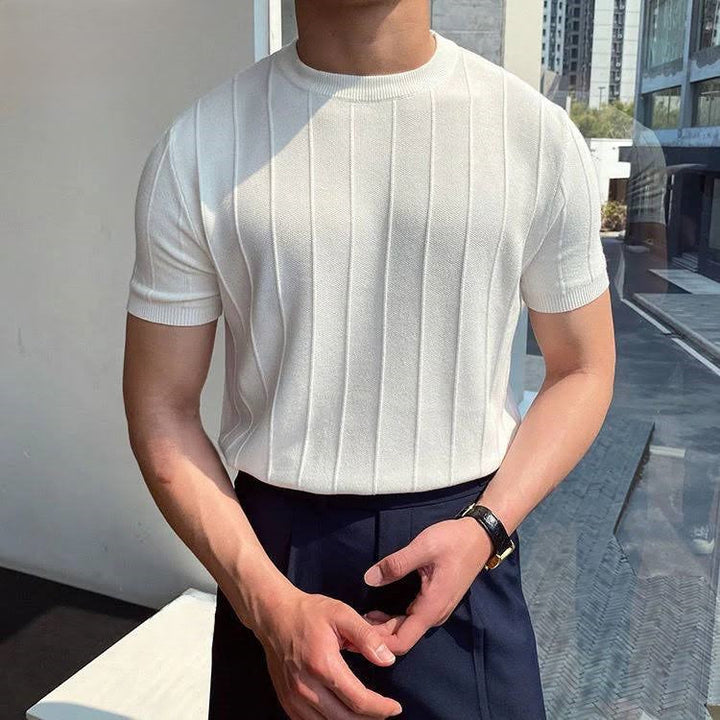 Sokka - Maglietta casual a coste per uomo